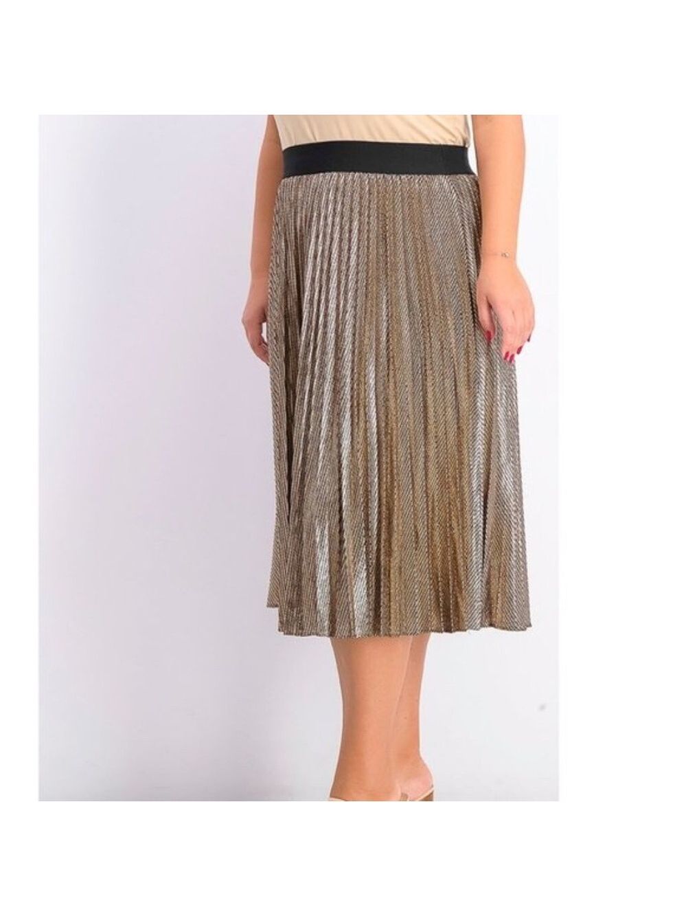 Alfani Pleated Metallic Midi Skirt